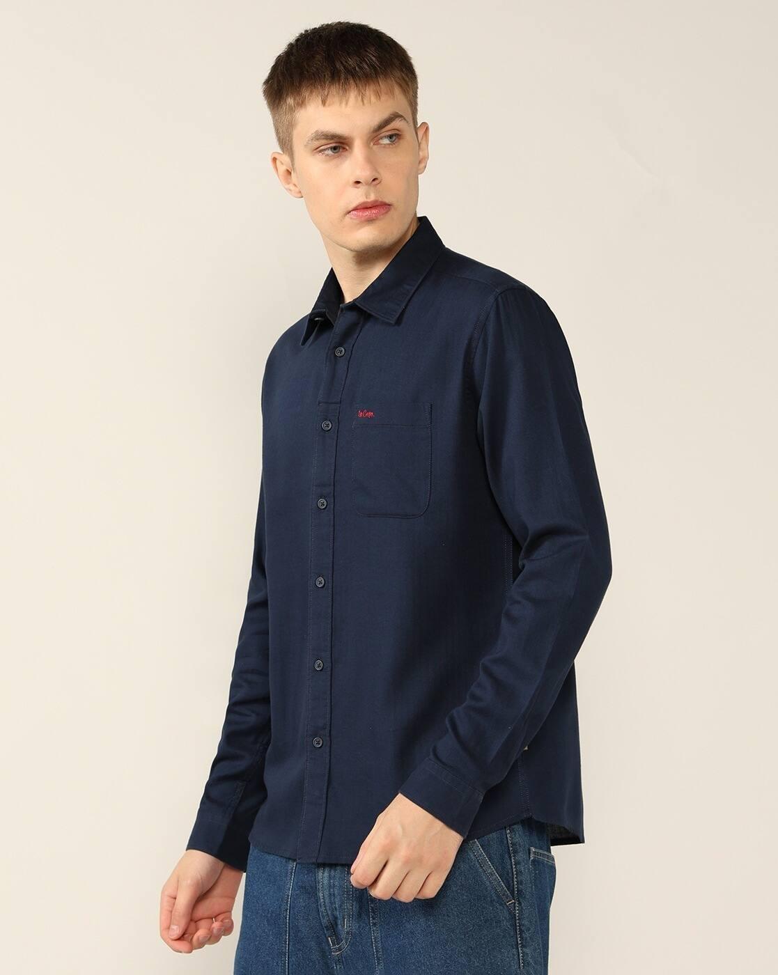 Lee Cooper | Men Regular Fit Shirt with Patch Pocket|1