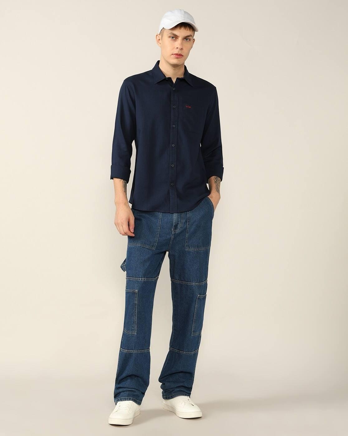 Lee Cooper | Men Regular Fit Shirt with Patch Pocket|3