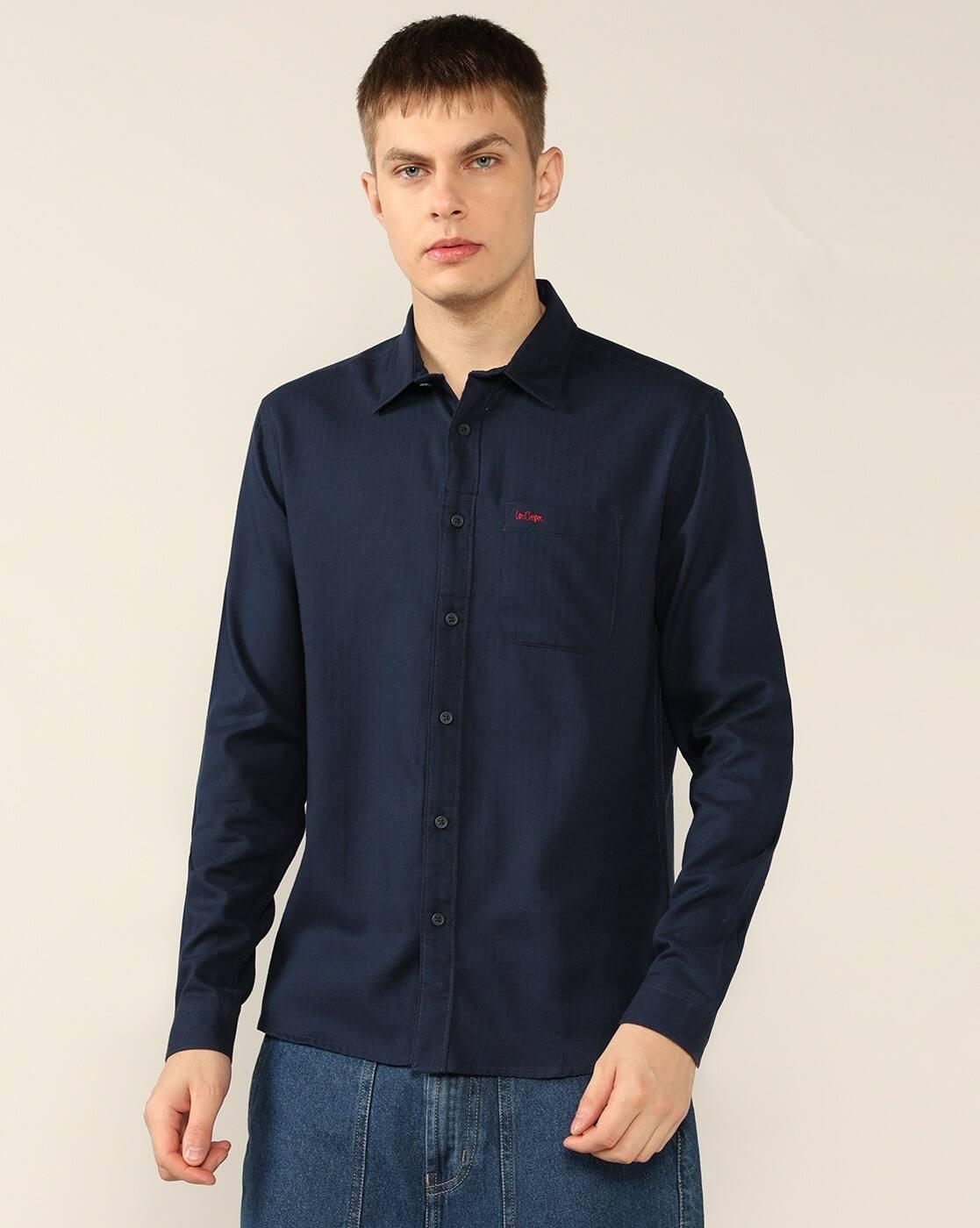 Lee Cooper | Men Regular Fit Shirt with Patch Pocket|4