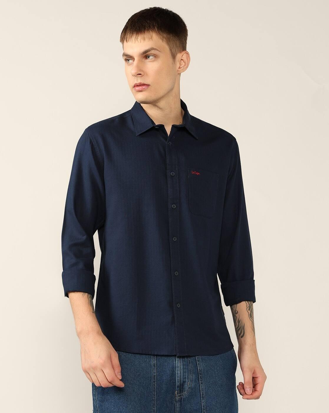 Lee Cooper | Men Regular Fit Shirt with Patch Pocket|5