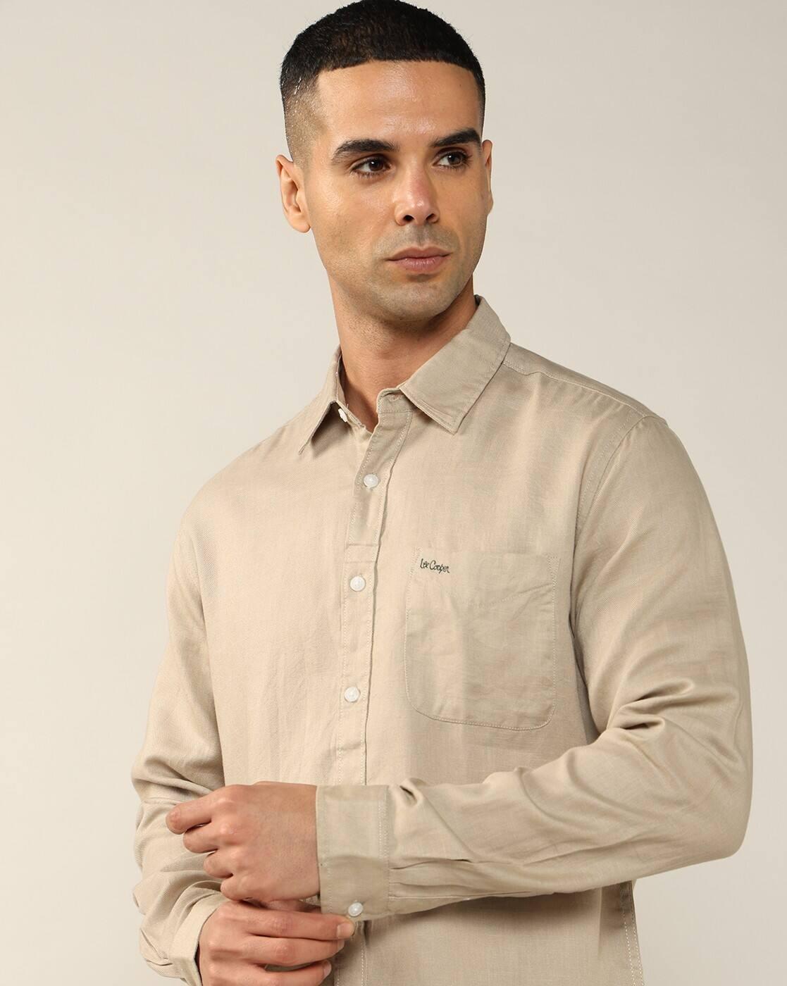 Lee Cooper | Men Regular Fit Shirt with Patch Pocket|5