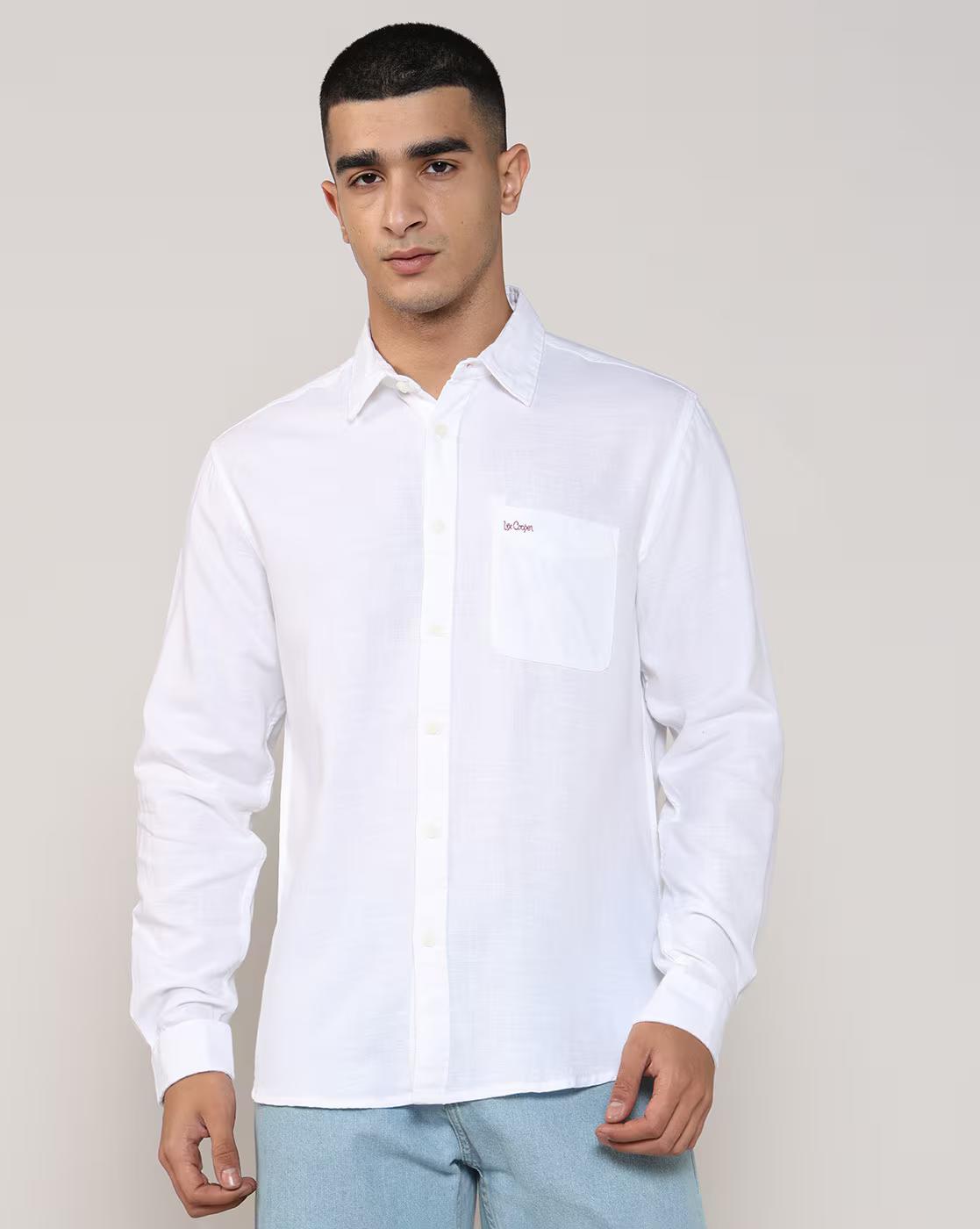 Lee Cooper | Men Regular Fit Shirt with Patch Pocket|0