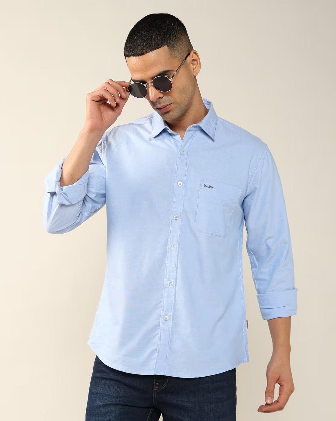 Lee Cooper | Men Regular Fit Shirt with Patch Pocket|0