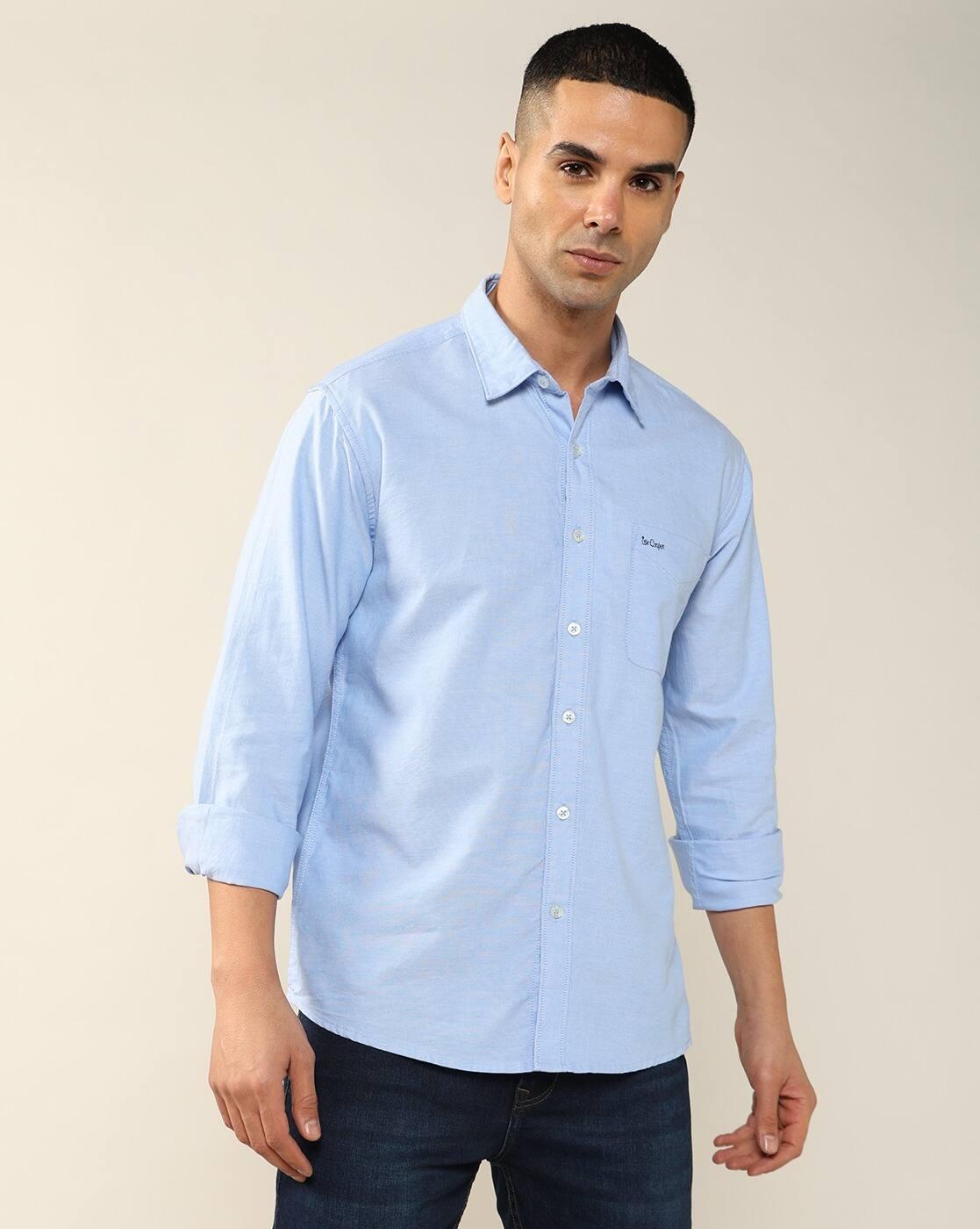 Lee Cooper | Men Regular Fit Shirt with Patch Pocket|4