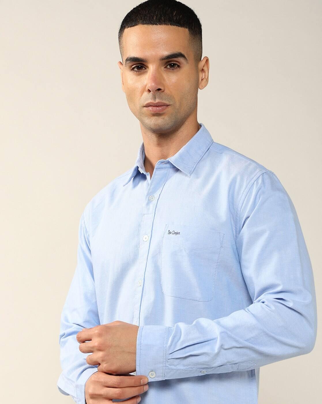 Lee Cooper | Men Regular Fit Shirt with Patch Pocket|5