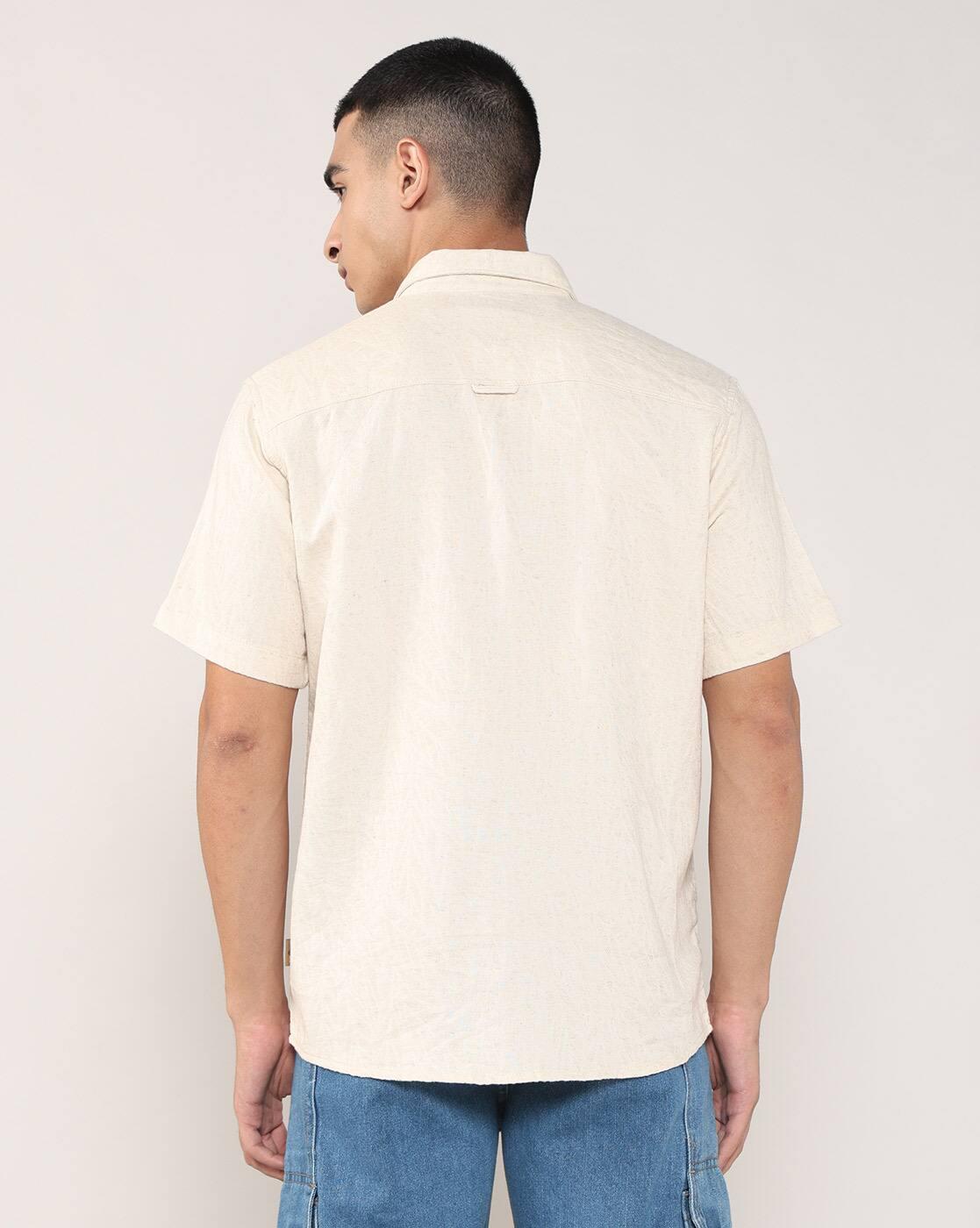 Lee Cooper | Men Patterned Relaxed Fit Shirt with Patch Pocket|2