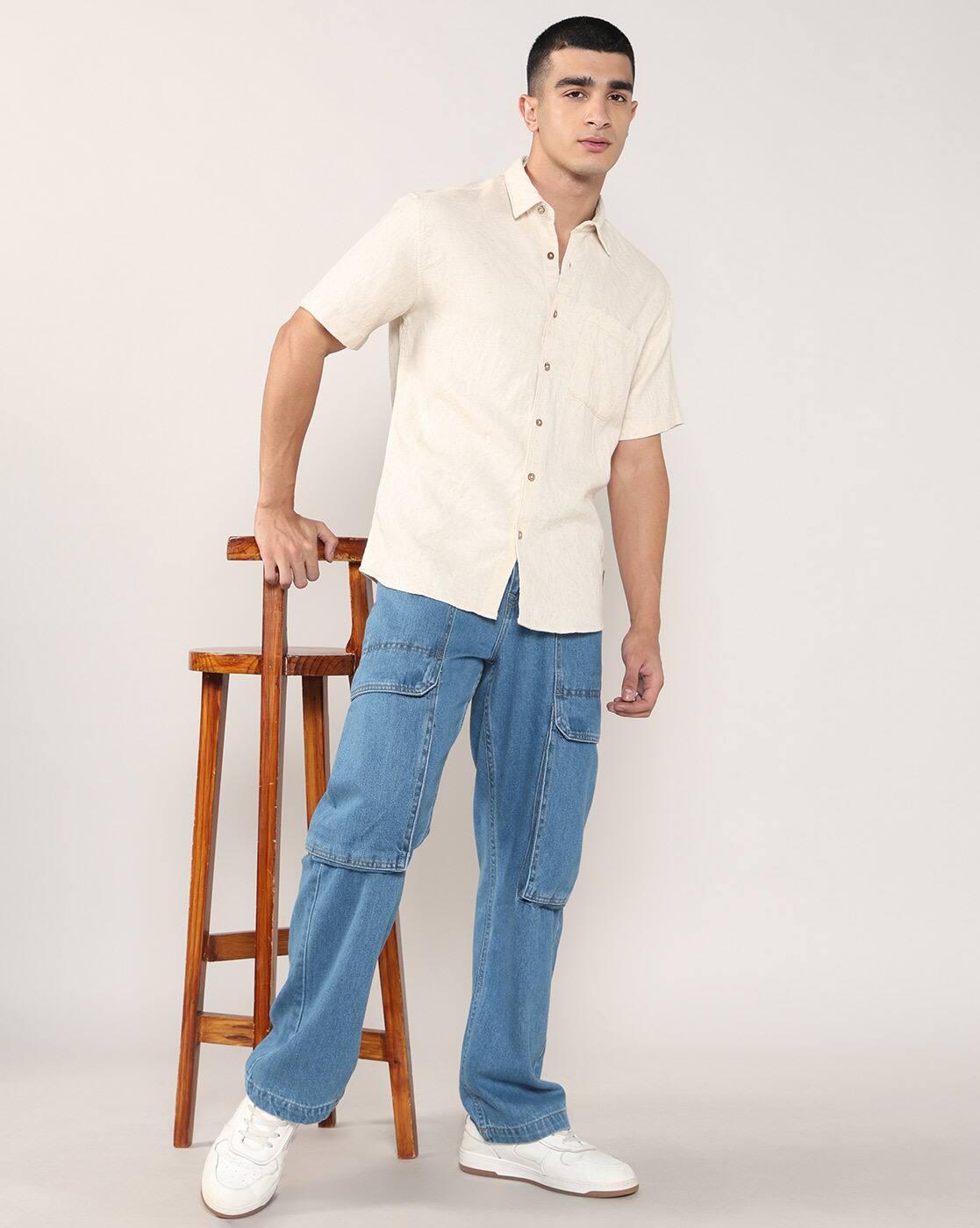 Lee Cooper | Men Patterned Relaxed Fit Shirt with Patch Pocket|3