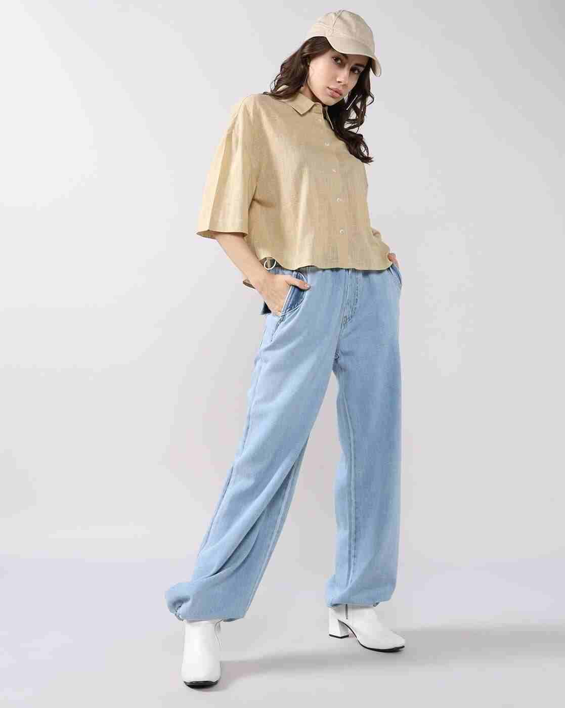 Lee Cooper | Women Relaxed Fit Shirt with Spread Collar|3