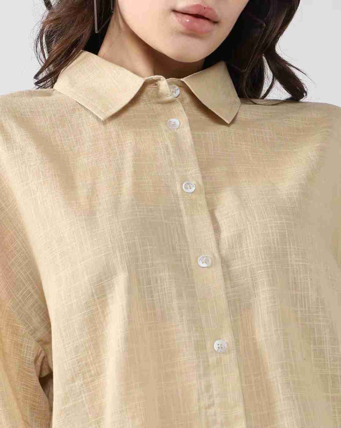 Lee Cooper | Women Relaxed Fit Shirt with Spread Collar|4
