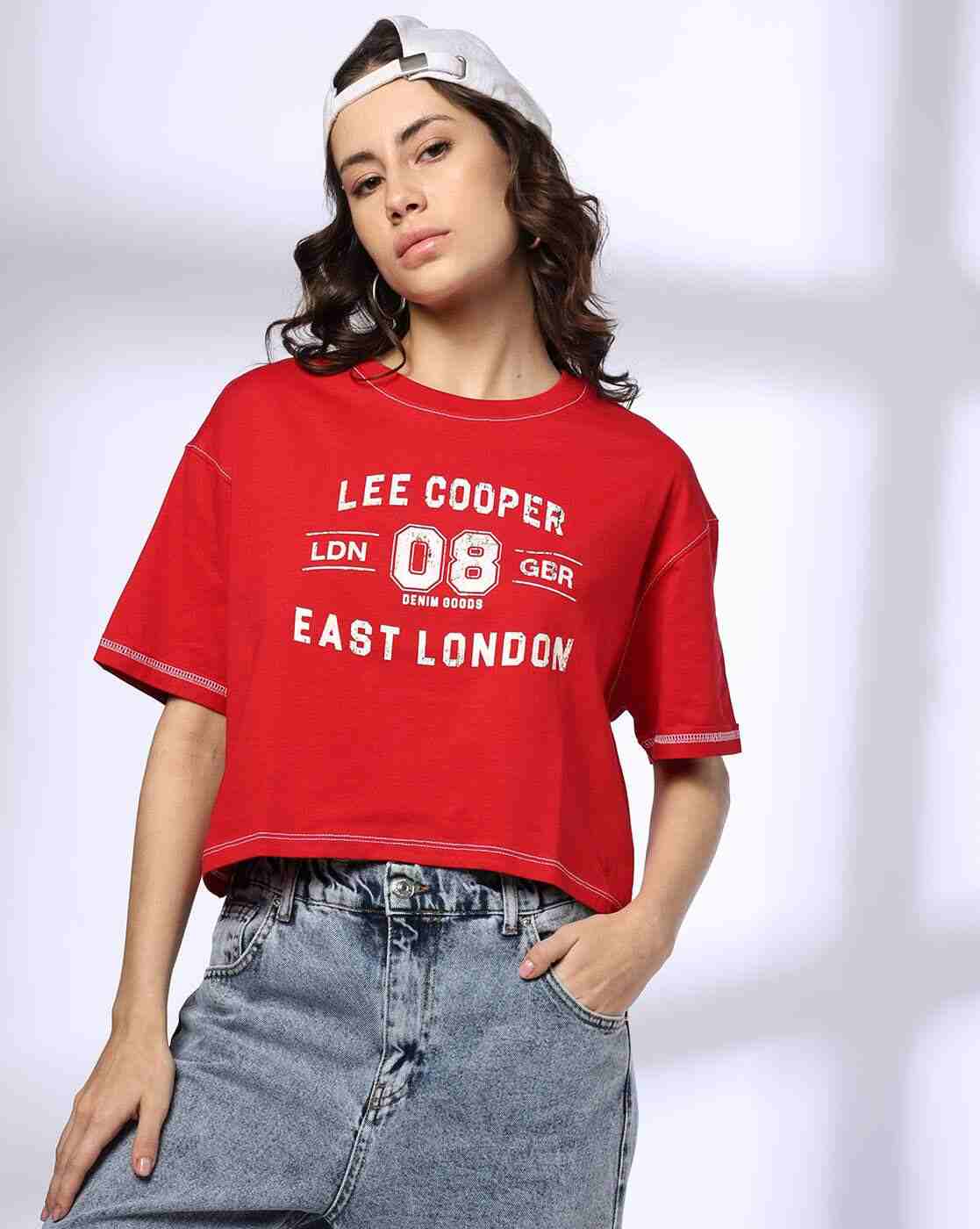 Women Brand Print Regular Fit Crew-Neck T-Shirt