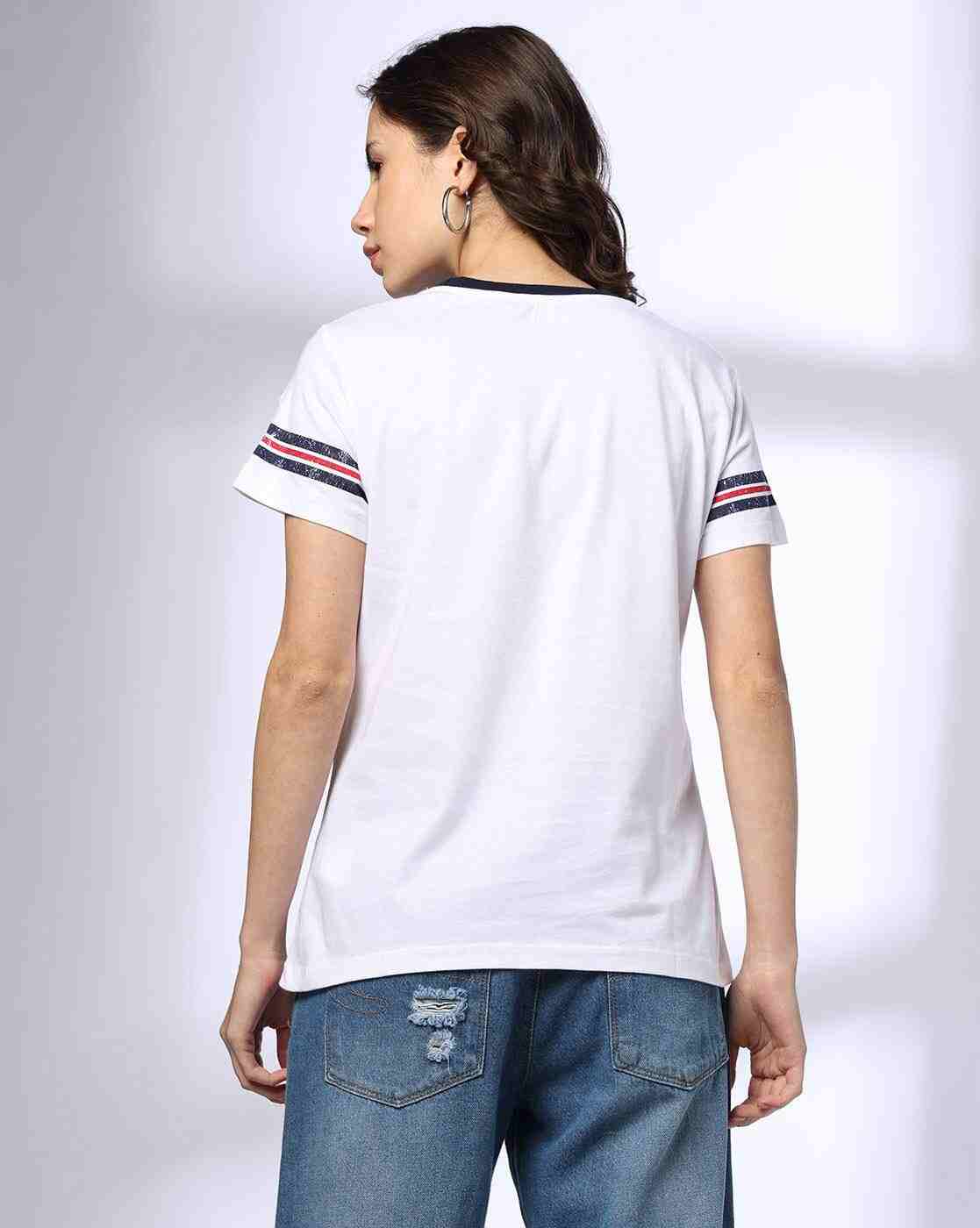 Lee Cooper | Women Numeric Print Regular Fit Round-Neck T-Shirt|3