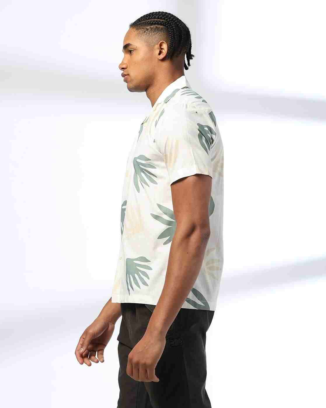 Lee Cooper | Men Leaf Print Relaxed Fit Cotton Shirt|0