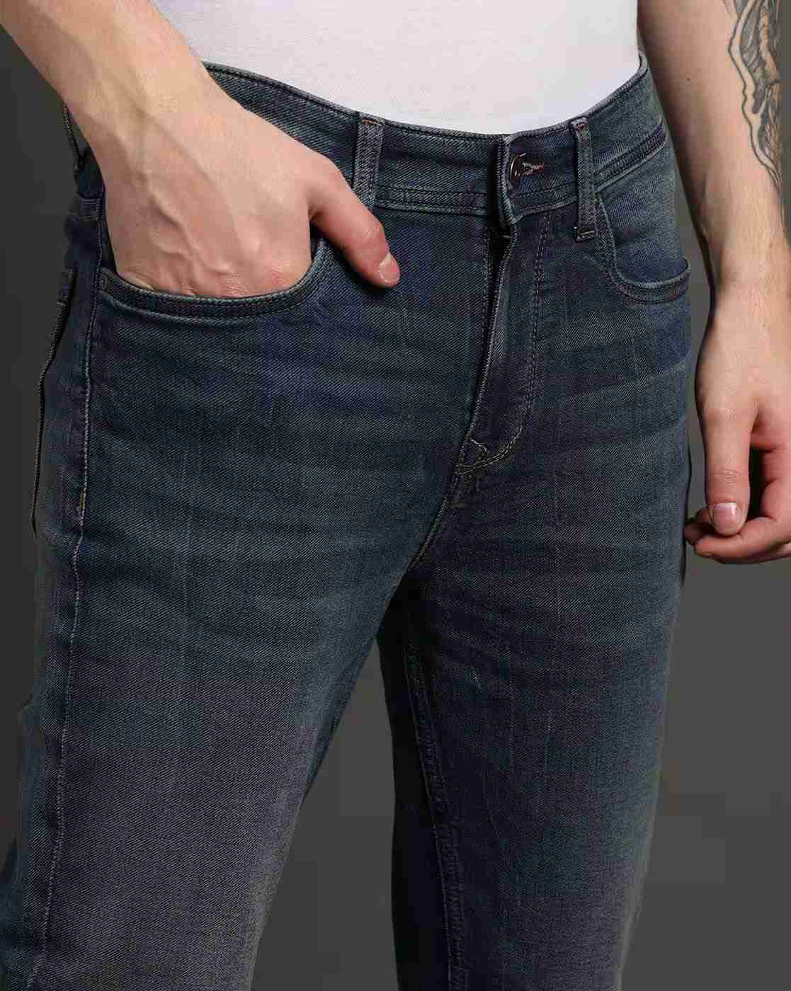 Lee Cooper | Men Lightly Washed Slim Fit Jeans|4