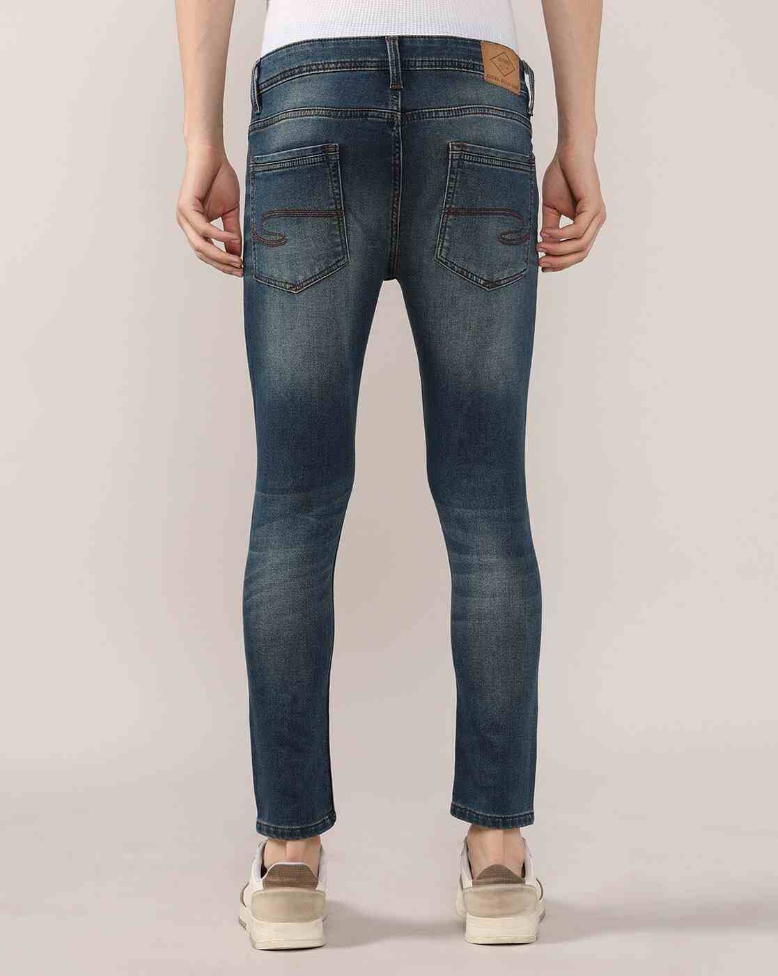 Lee Cooper | Men Mid-Wash Slim Fit Cropped Jeans|3