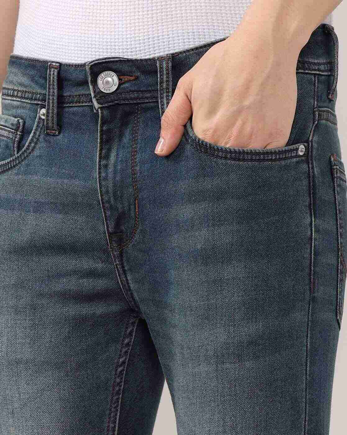 Lee Cooper | Men Mid-Wash Slim Fit Cropped Jeans|4