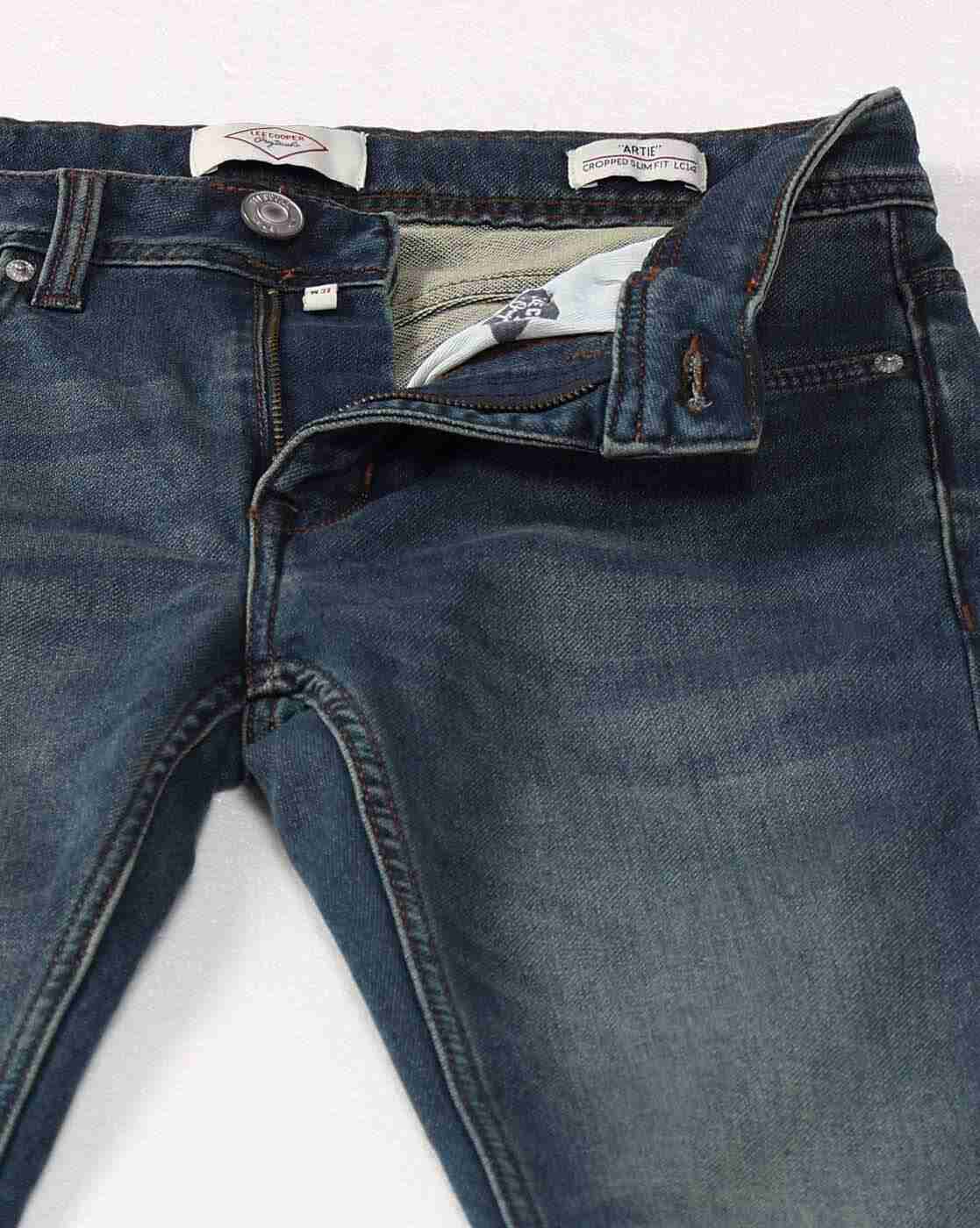Lee Cooper | Men Mid-Wash Slim Fit Cropped Jeans|5