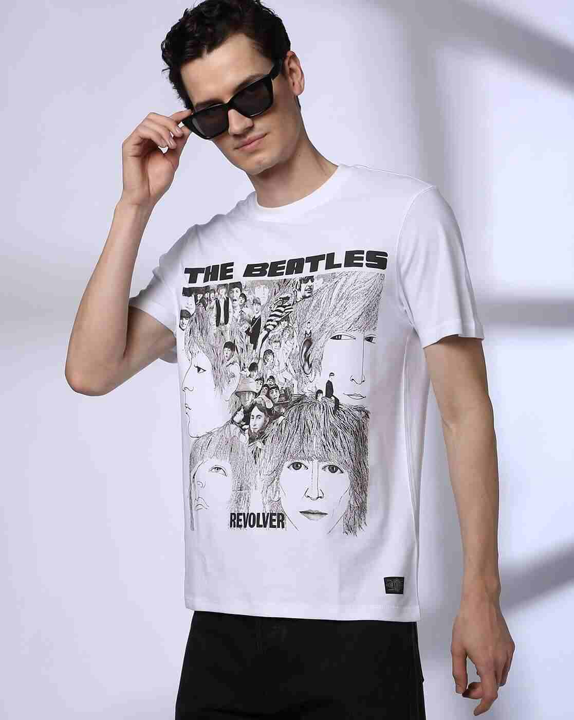 Lee Cooper | The Beatles - Men Graphic Print Regular Fit Crew-Neck T-Shirt|0