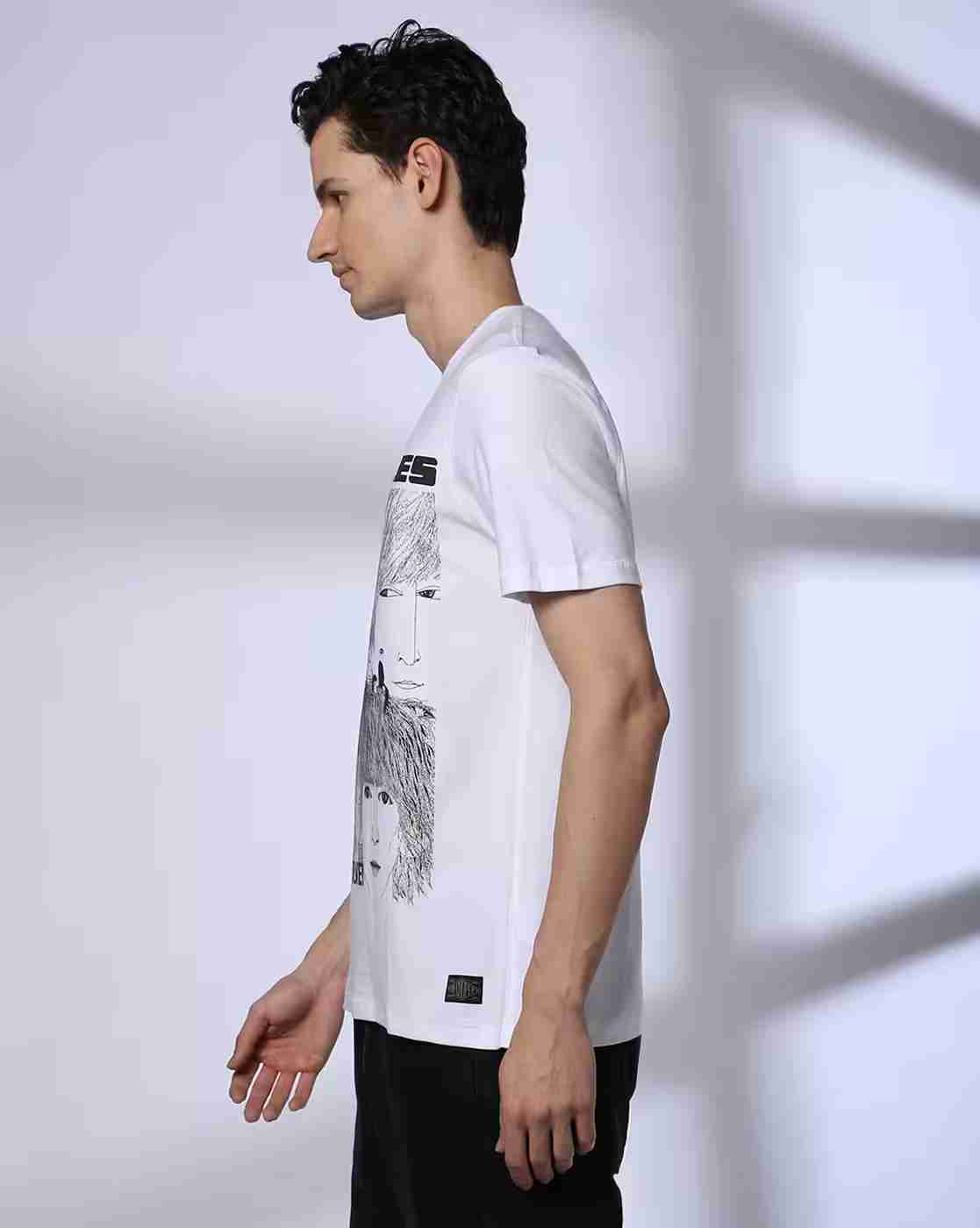 Lee Cooper | The Beatles - Men Graphic Print Regular Fit Crew-Neck T-Shirt|1