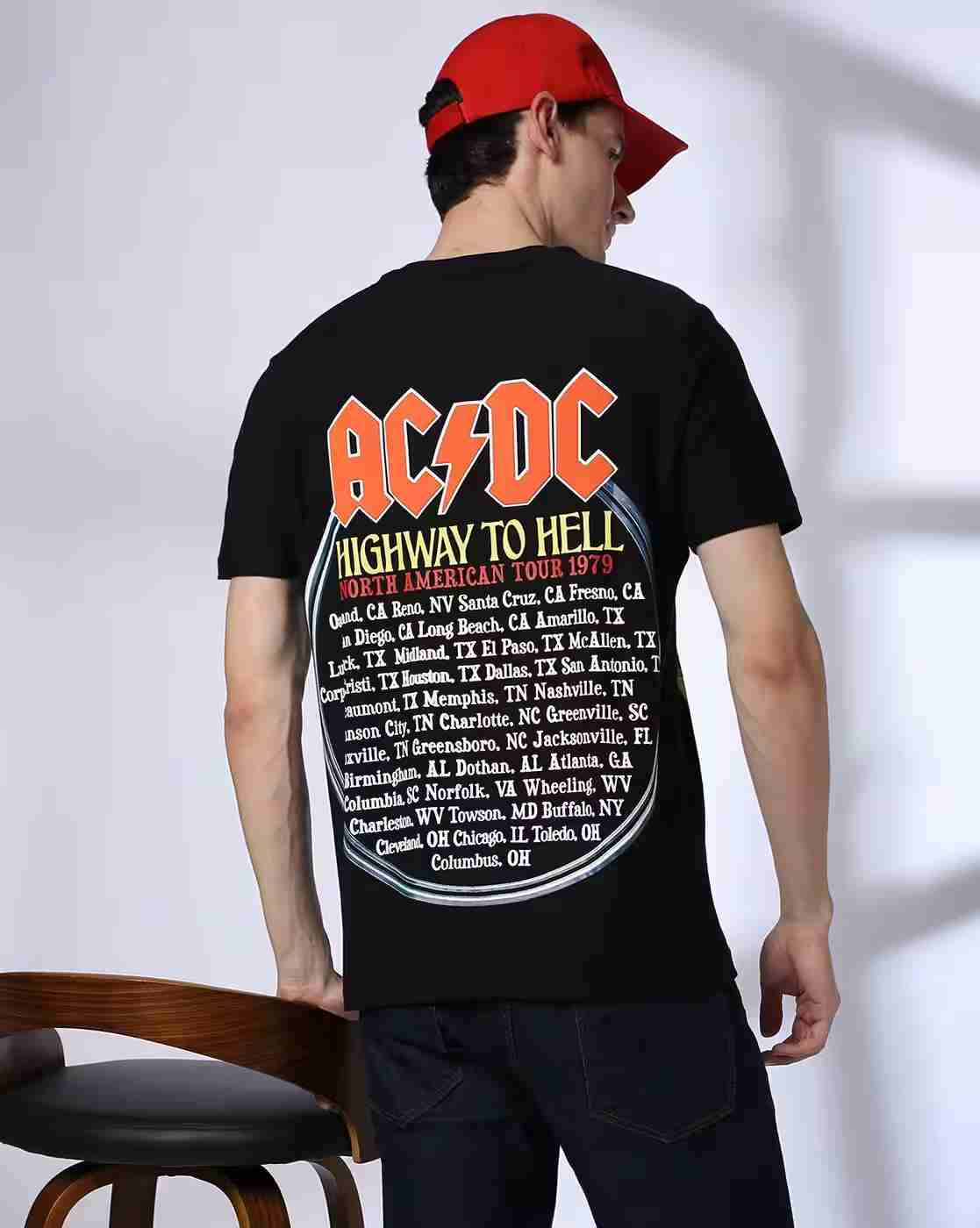 Lee Cooper | AC/DC - Men ACDC Print Regular Fit Crew-Neck T-Shirt|0