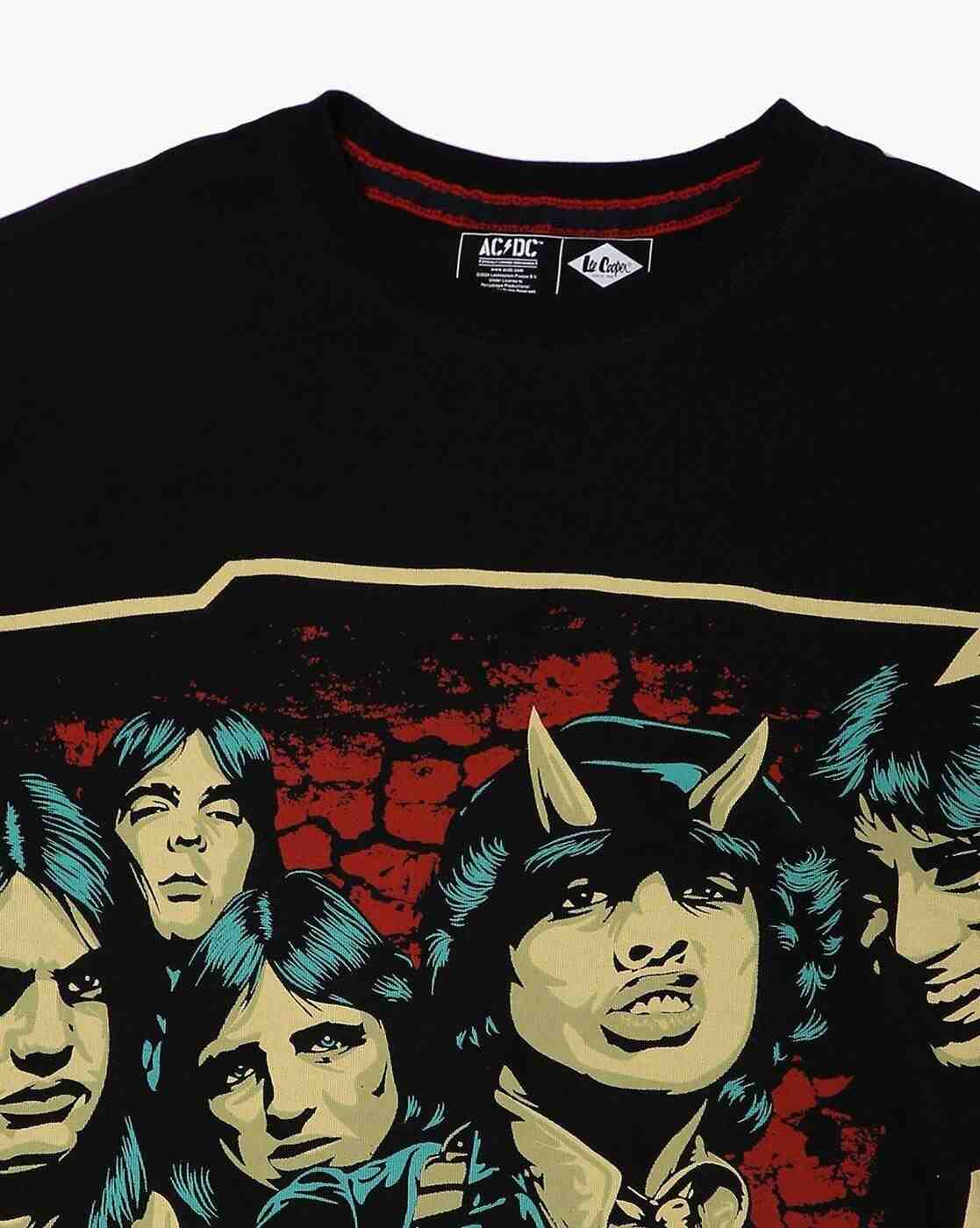 Lee Cooper | AC/DC - Men ACDC Print Regular Fit Crew-Neck T-Shirt|5