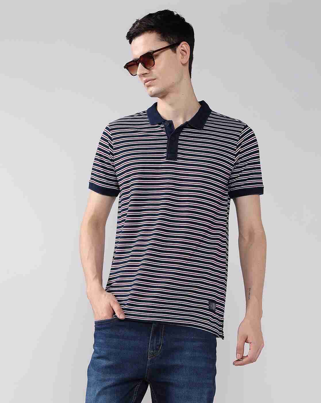 Lee Cooper | Men Striped Regular Fit Polo T-Shirt|0