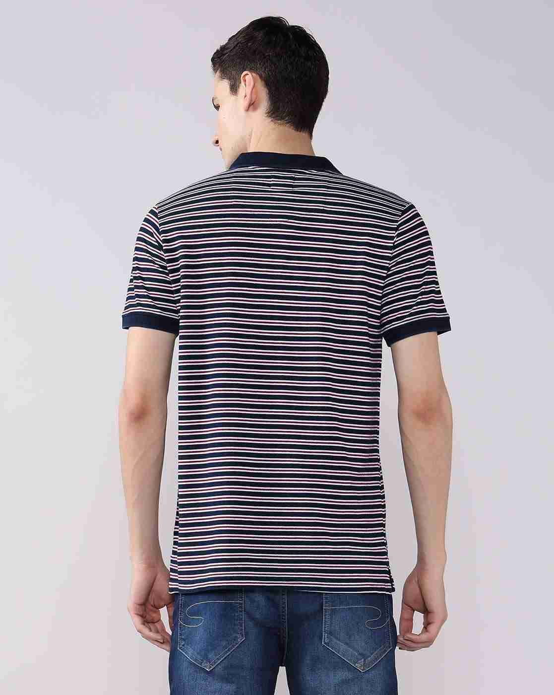 Lee Cooper | Men Striped Regular Fit Polo T-Shirt|2