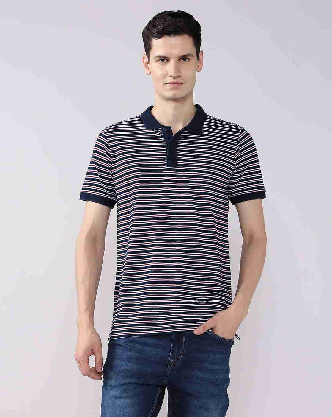 Lee Cooper | Men Striped Regular Fit Polo T-Shirt|3