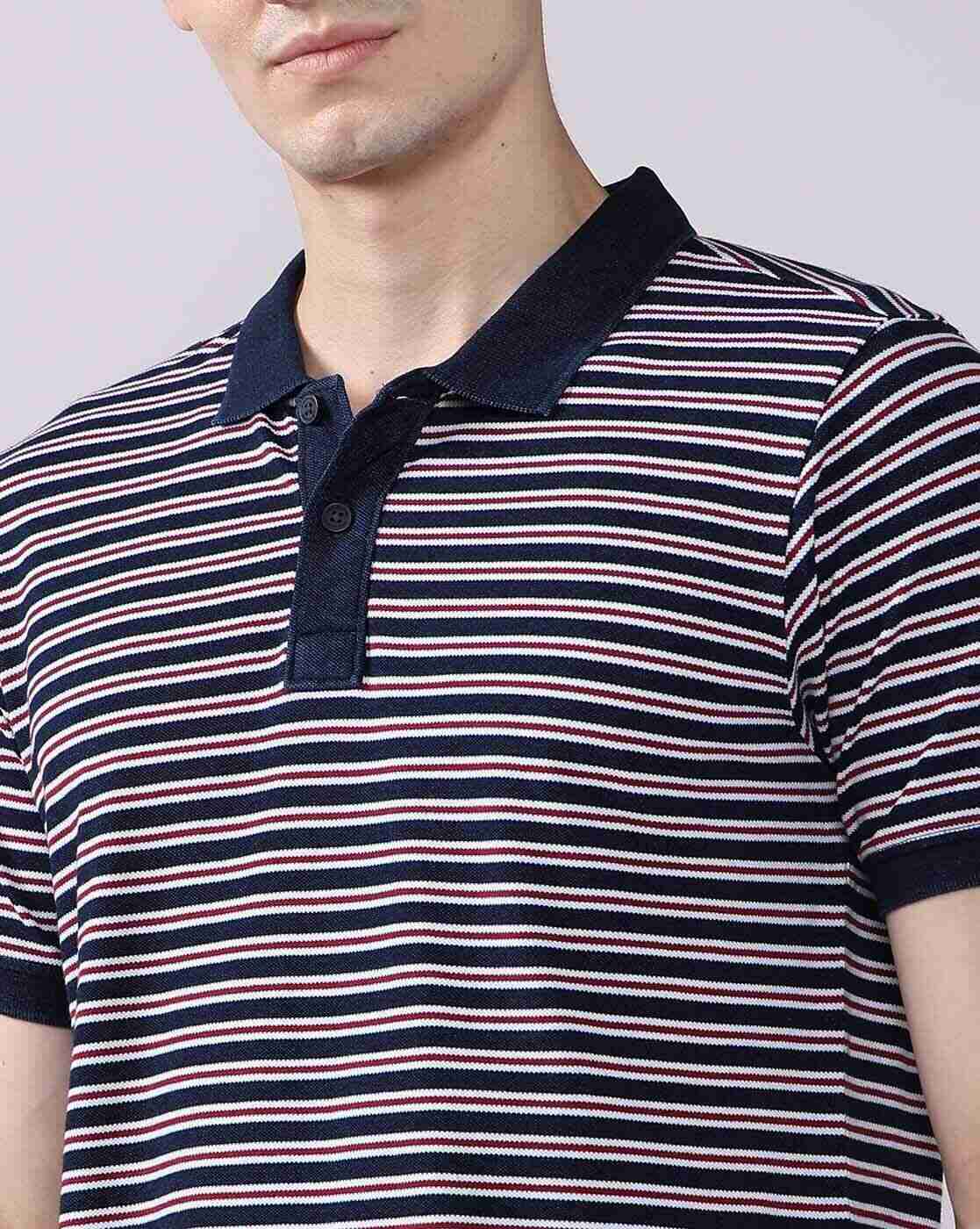 Lee Cooper | Men Striped Regular Fit Polo T-Shirt|5