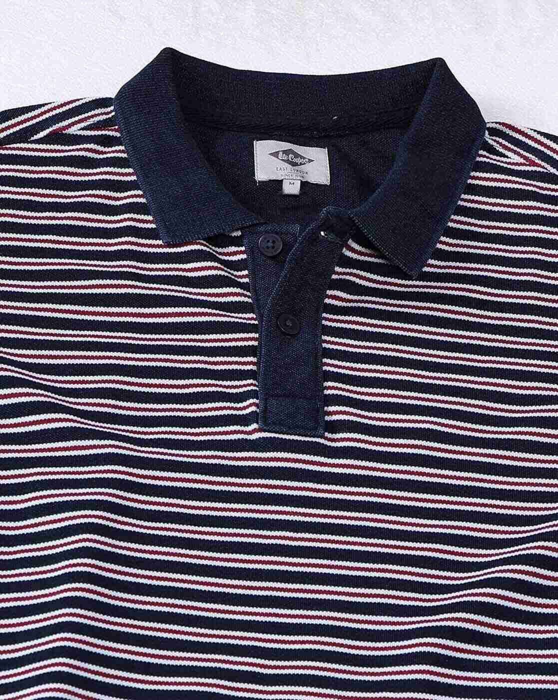 Lee Cooper | Men Striped Regular Fit Polo T-Shirt|6