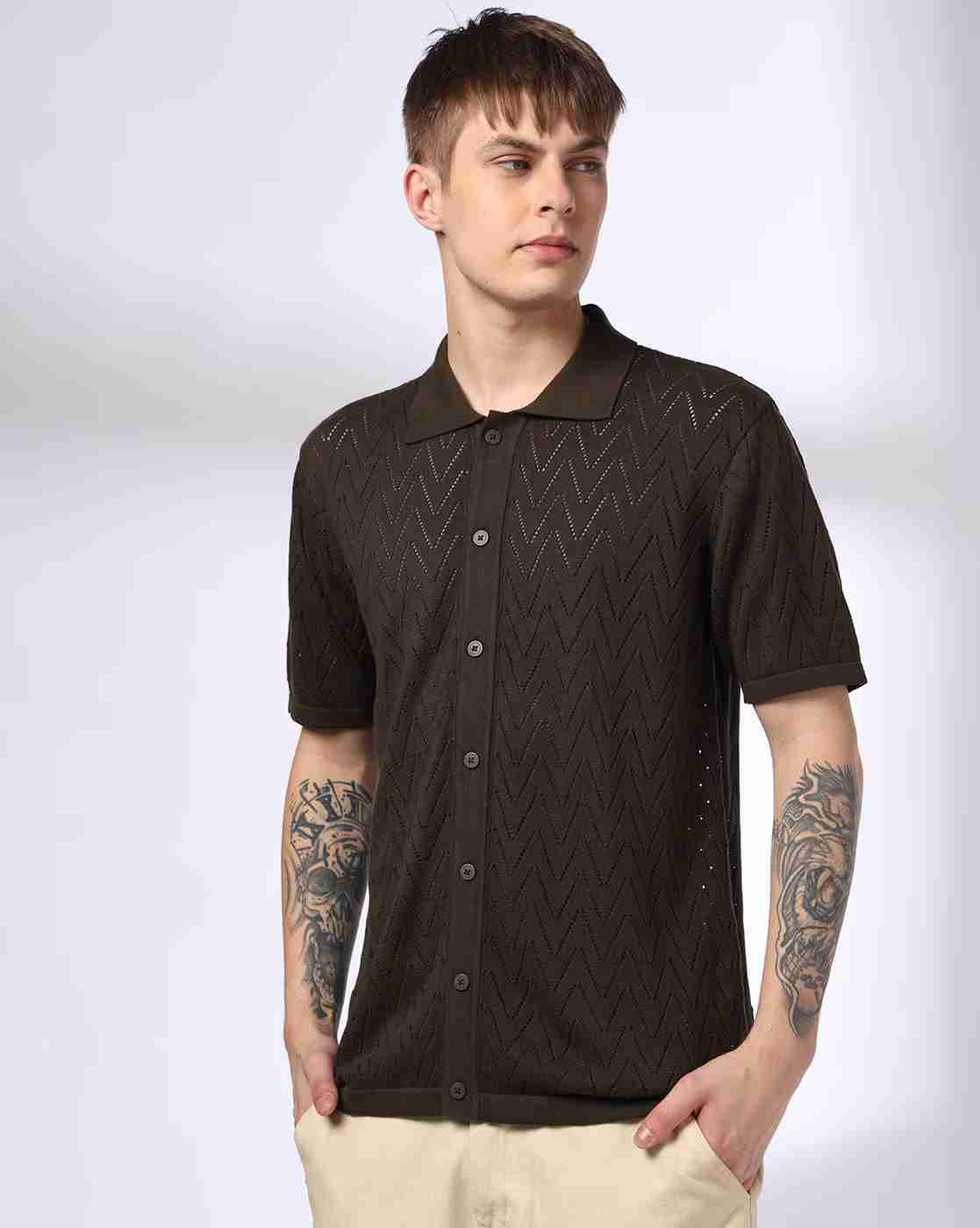 Lee Cooper | Men Pointelle-Knit Regular Fit Shirt|0