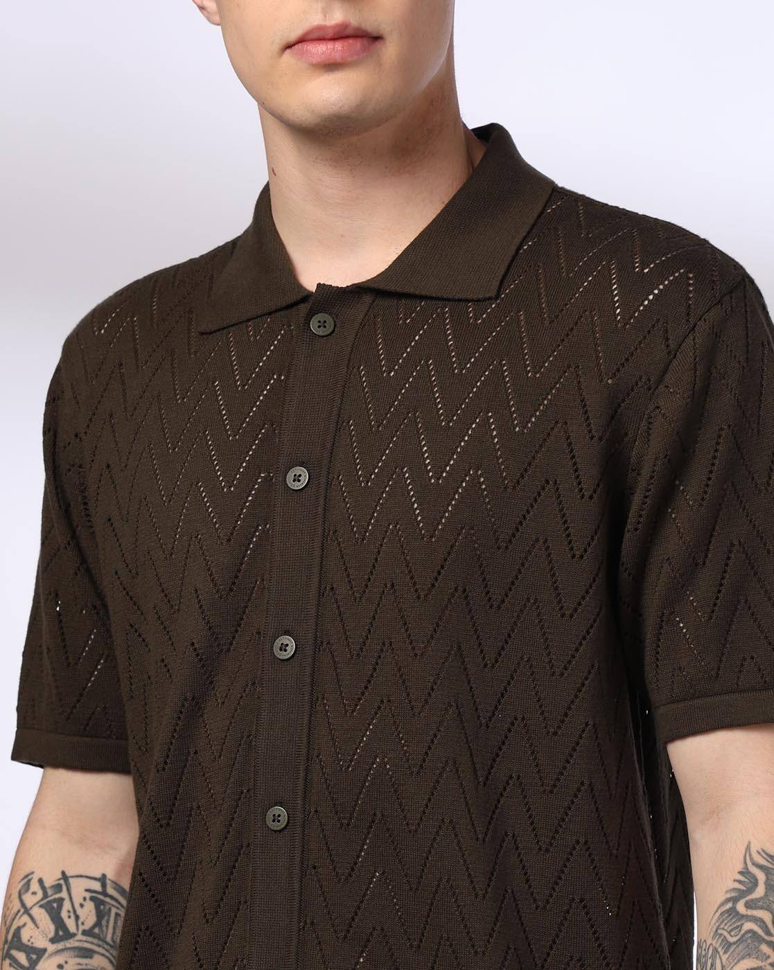 Lee Cooper | Men Pointelle-Knit Regular Fit Shirt|3
