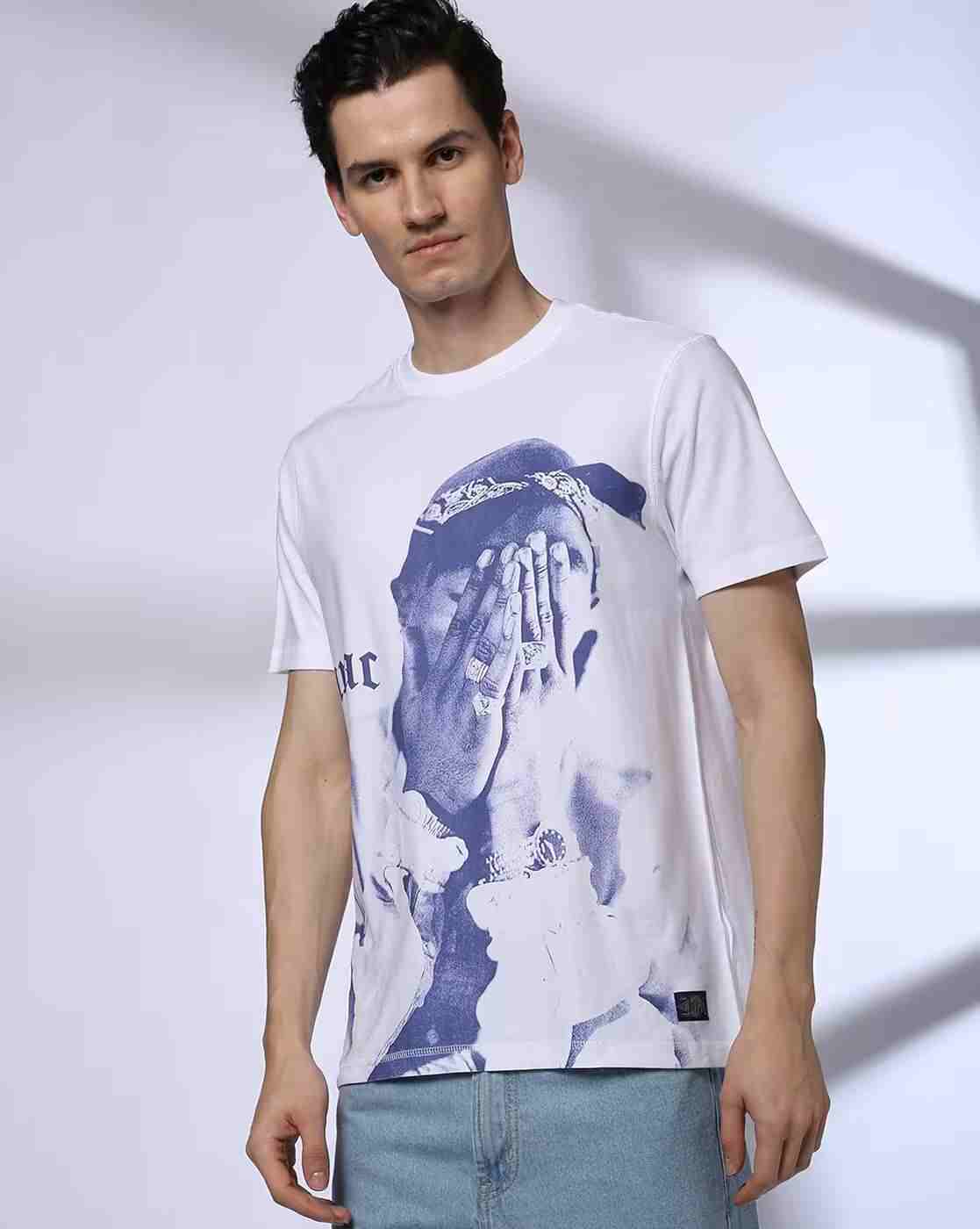 Lee Cooper | Tupac - Men Tupac Print Regular Fit Crew-Neck T-Shirt|1