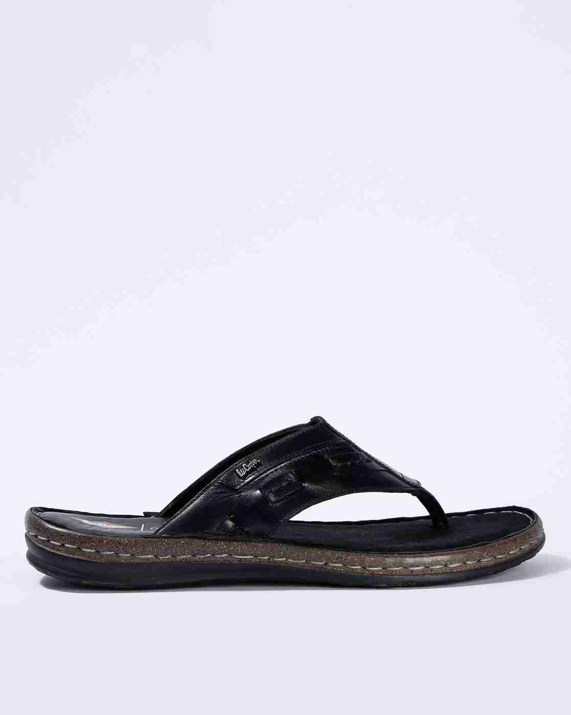 Textured Leather Flip-Flops