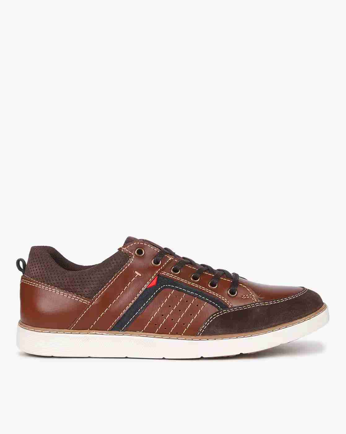 Men Mid-Top Round-Toe Lace-Up Sneakers