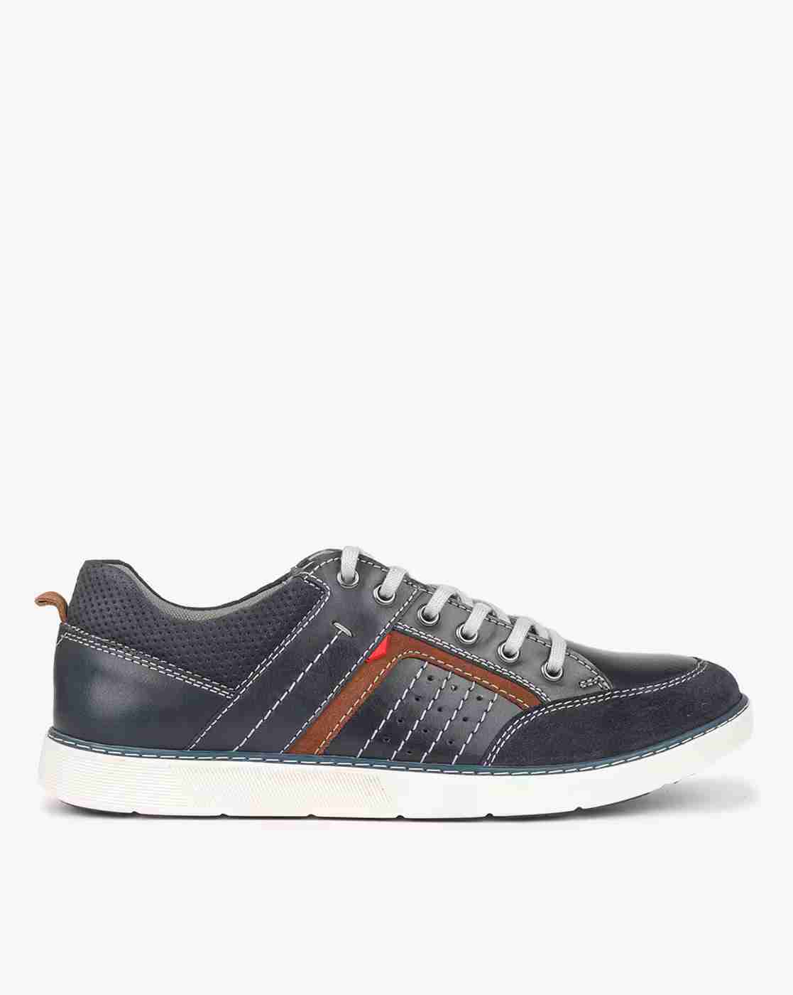 Lee Cooper | Men Mid-Top Round-Toe Lace-Up Sneakers|0