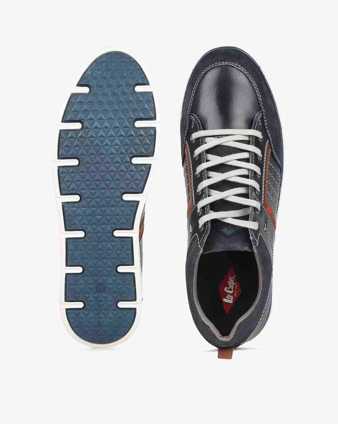 Lee Cooper | Men Mid-Top Round-Toe Lace-Up Sneakers|2