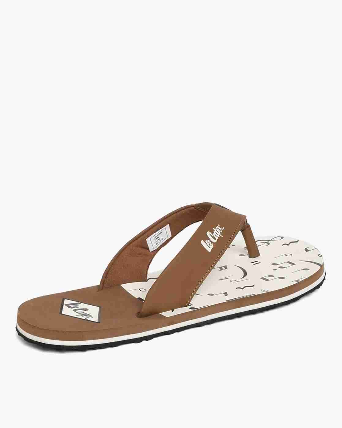 Lee Cooper | Men Thong-Strap Flip-Flops with Printed Footbed|2