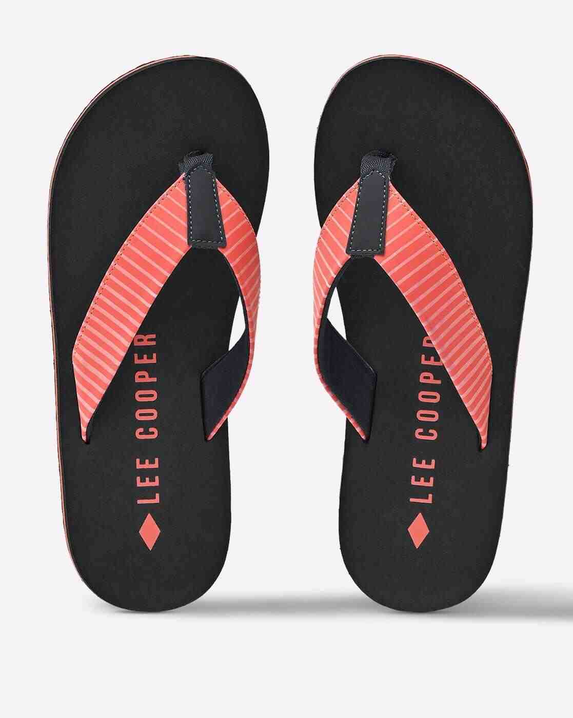 Lee Cooper | Striped Thong-Strap Flip-Flops|0