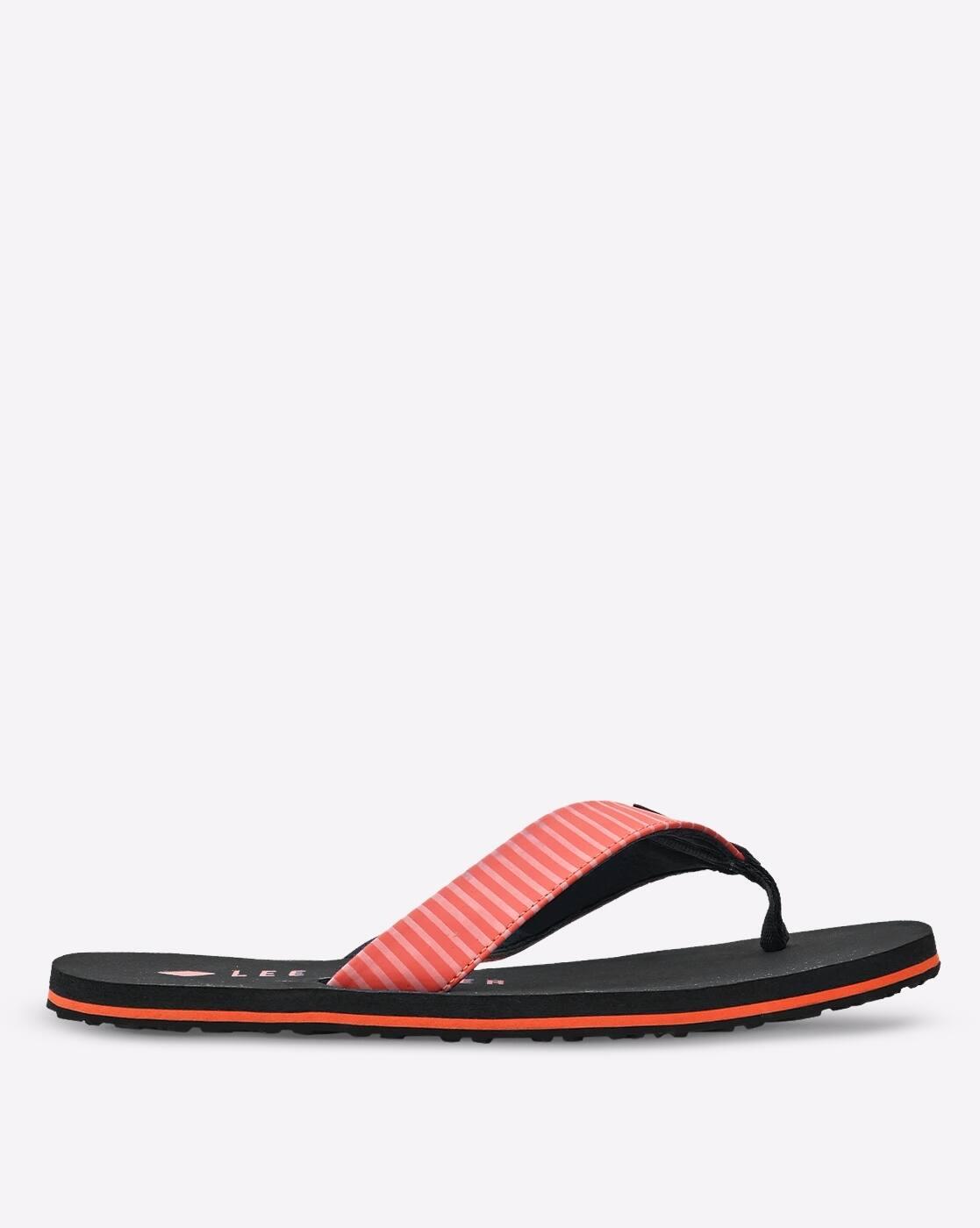 Lee Cooper | Striped Thong-Strap Flip-Flops|1