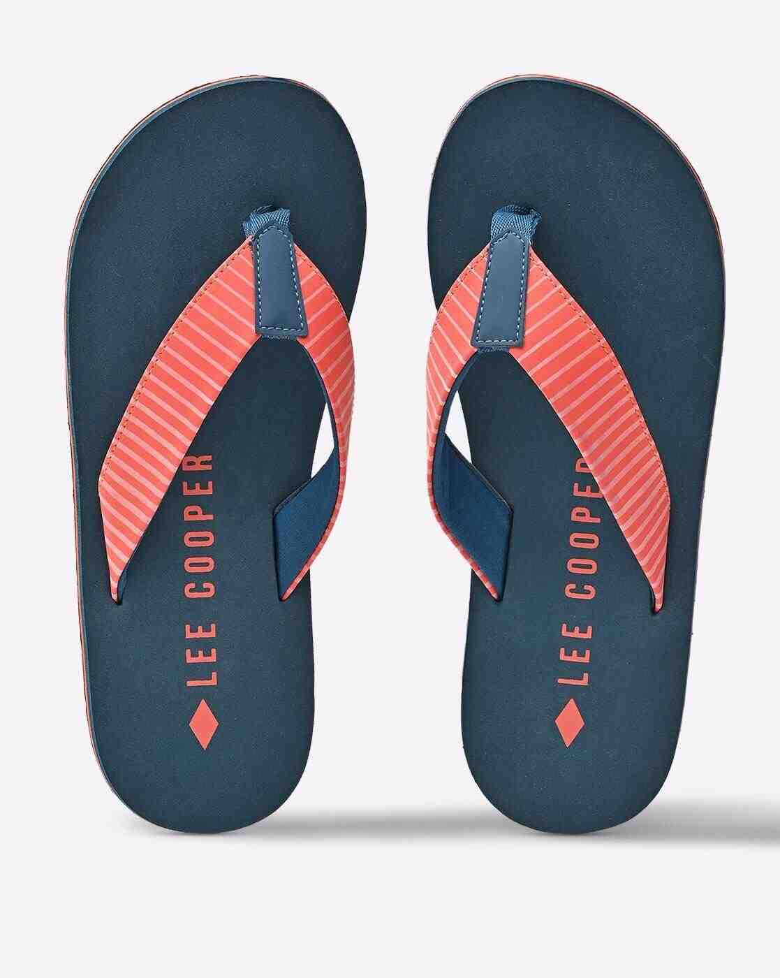 Striped Thong-Strap Flip-Flops