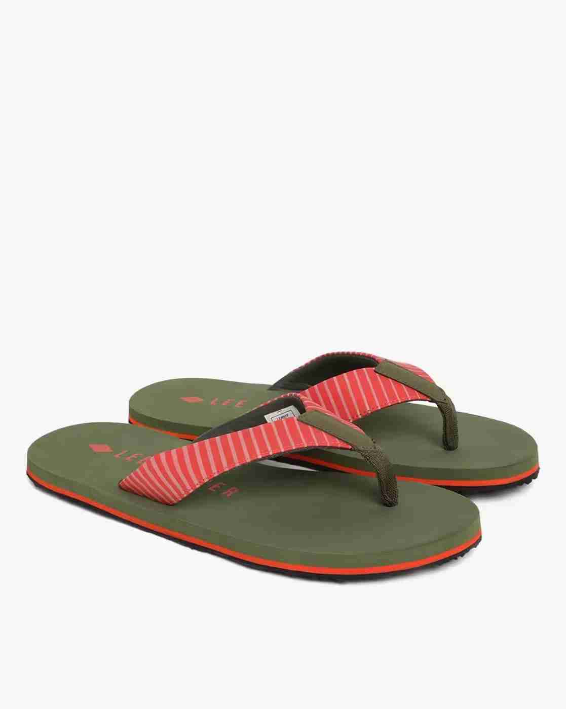 Striped Thong-Strap Flip-Flops
