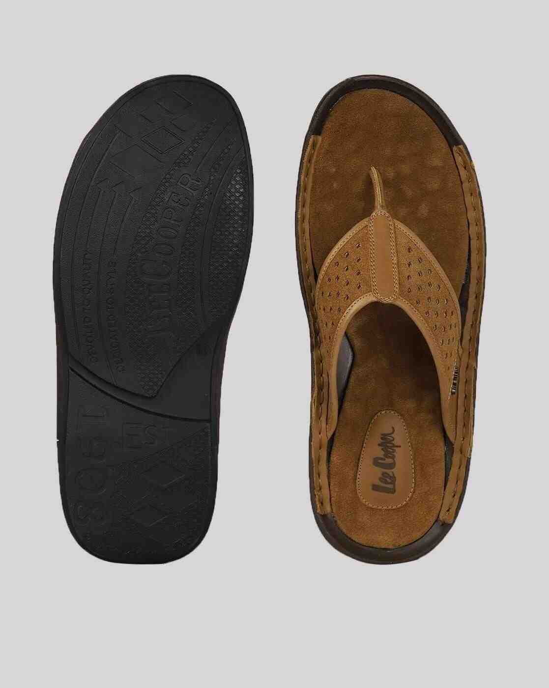 Lee Cooper | Men Leather Cutwork Thong-Strap Sandals|3