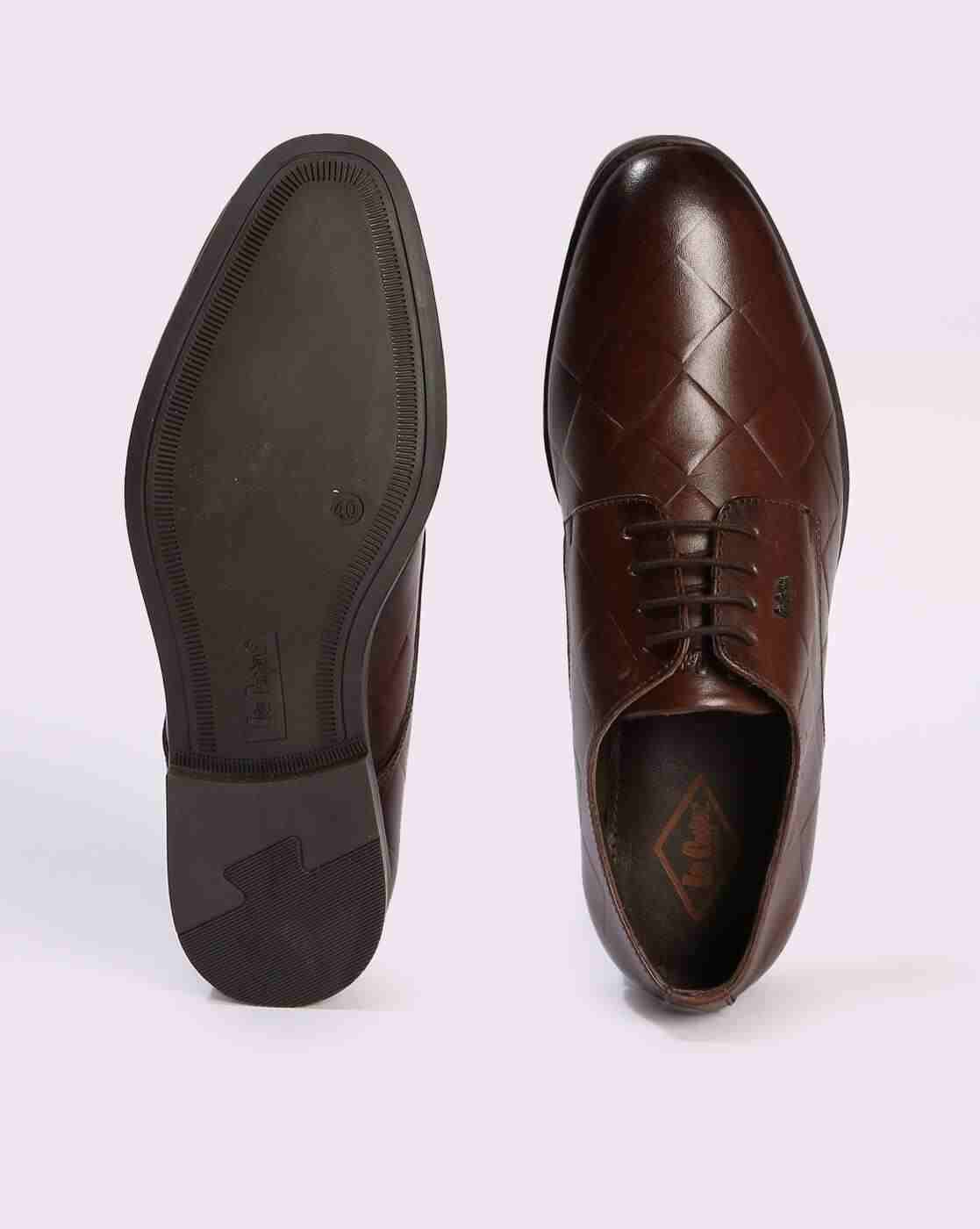 Lee Cooper | Men Croc-Embossed Leather Lace-Up Shoes|2