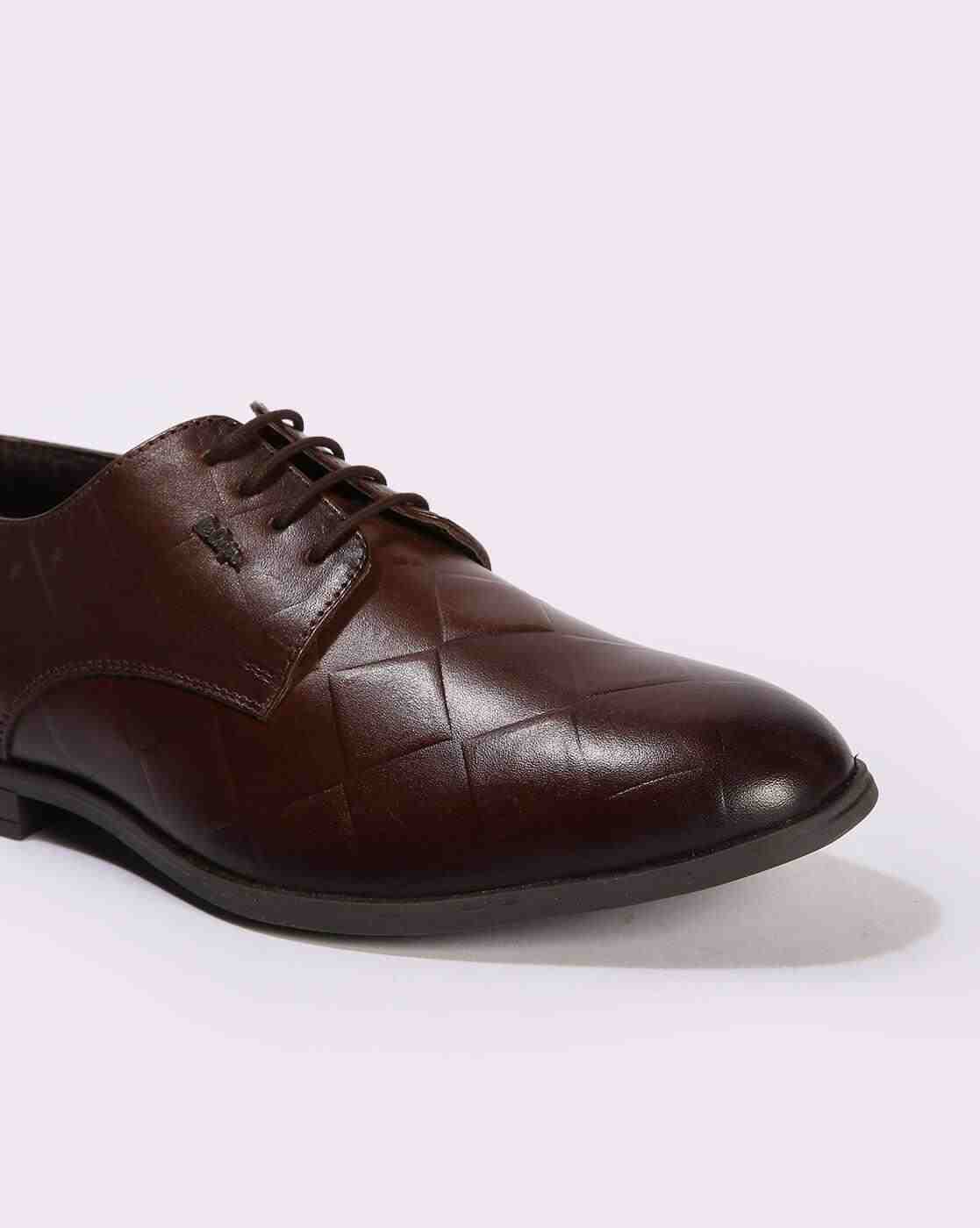 Lee Cooper | Men Croc-Embossed Leather Lace-Up Shoes|4