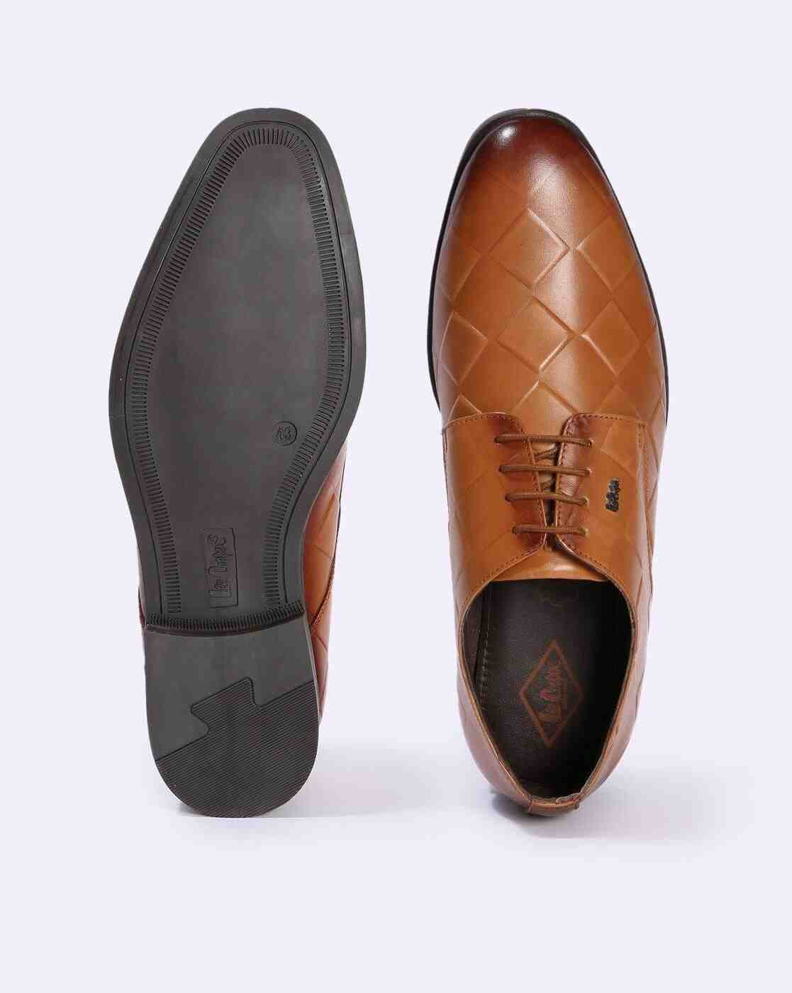 Lee Cooper | Men Croc-Embossed Leather Lace-Up Shoes|1