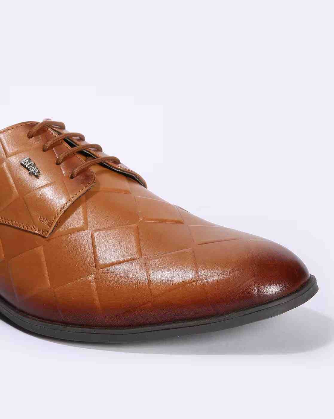 Lee Cooper | Men Croc-Embossed Leather Lace-Up Shoes|4