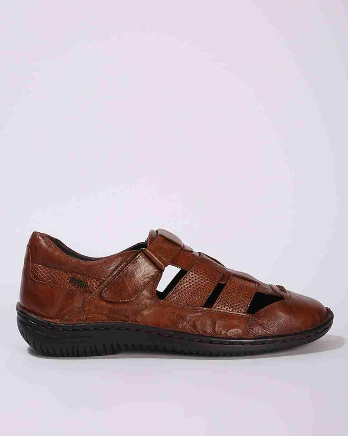 Lee Cooper | Men Leather Sandals with Velcro Fastening|1
