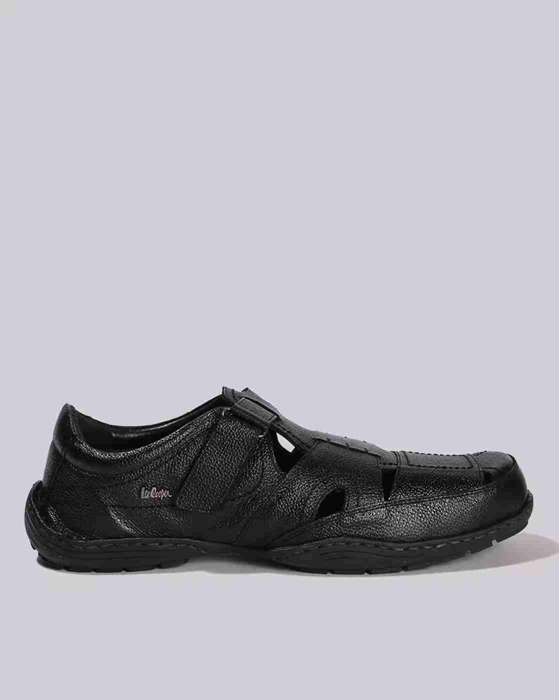 Lee Cooper | Men Leather Sandals with Velcro Fastening|1