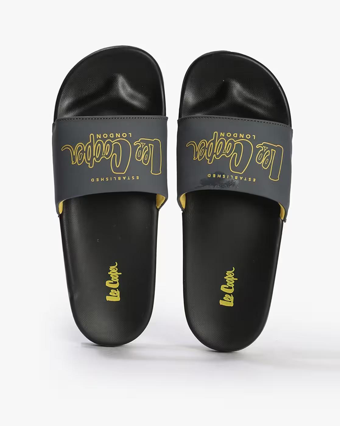 Men Brand Print Open-Toe Slides