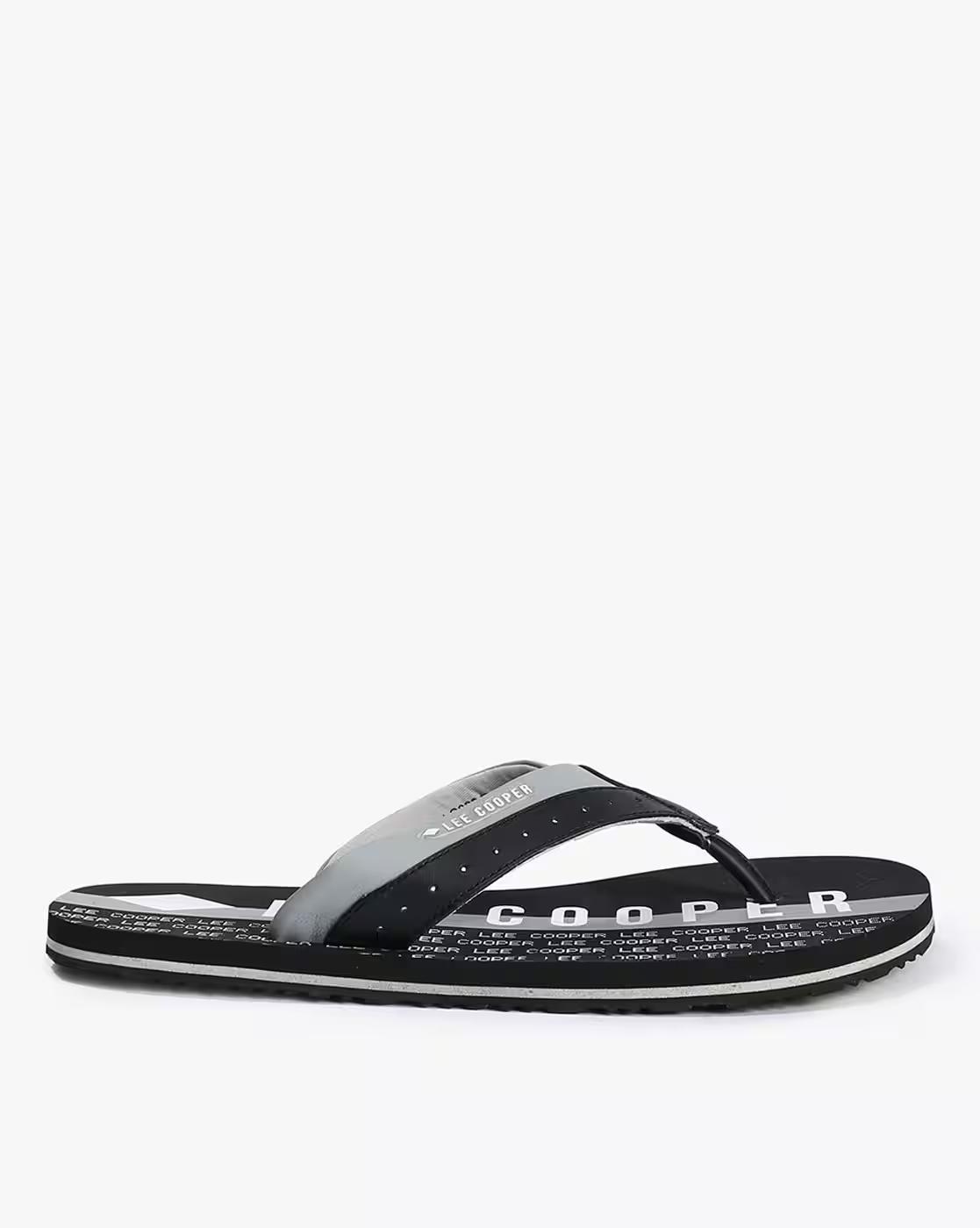 Lee Cooper | Men Brand Print Thong-Strap Flip-Flops|1